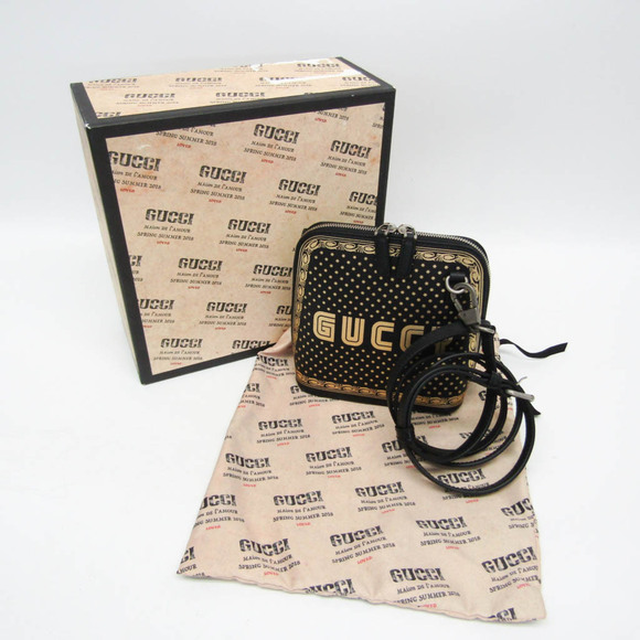 GUCCI Black Leather Shoulder Bag